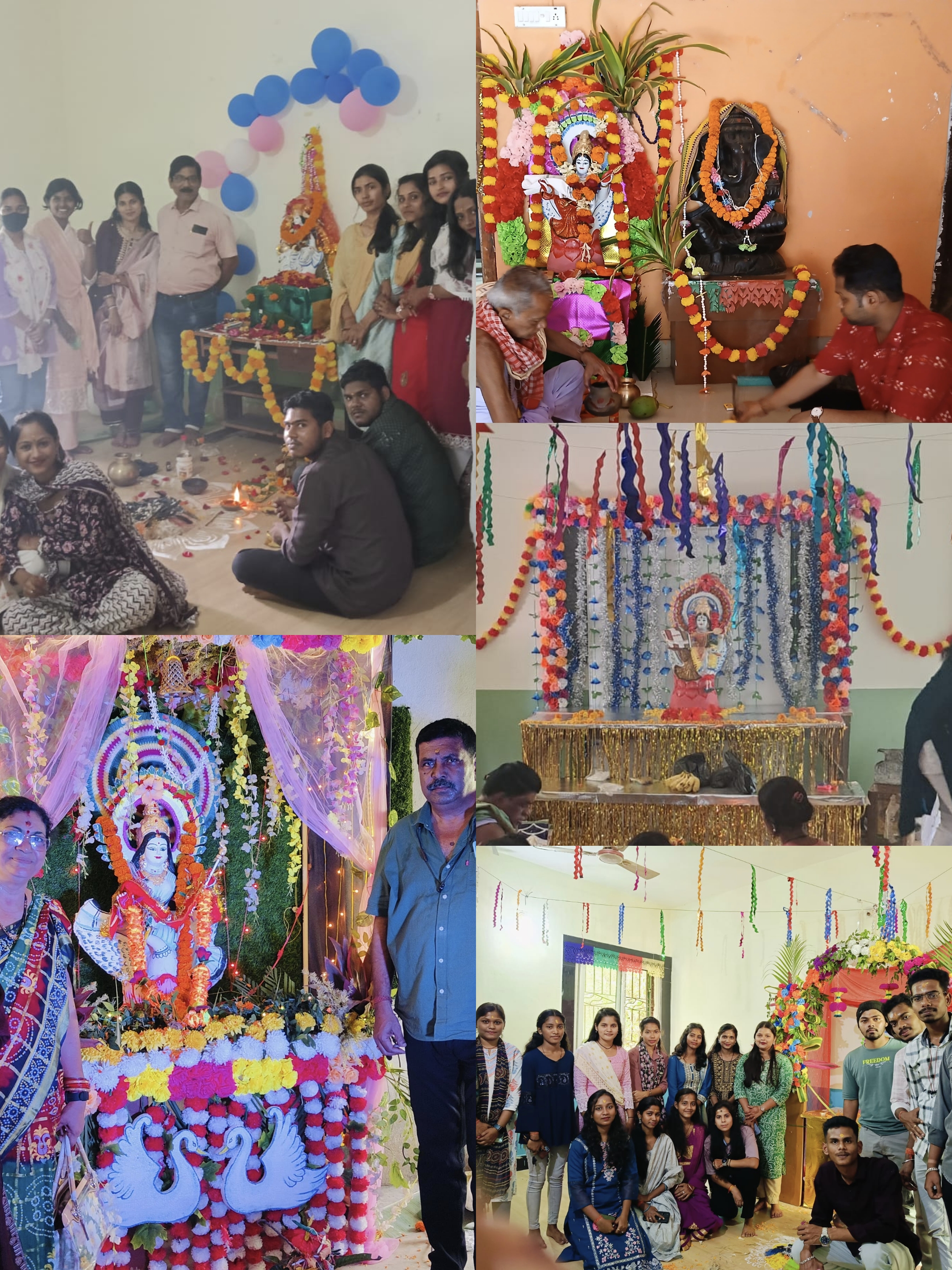 Celebration of Saraswati Puja by various departments